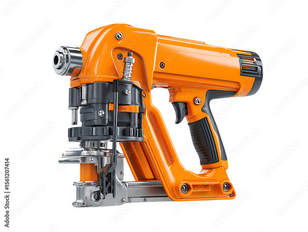 Fototapeta premium Heavy Duty Nail Gun on White Surface