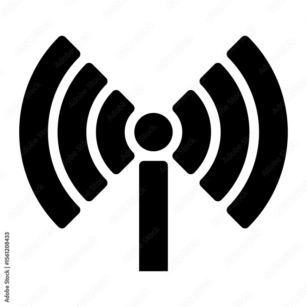 radio antenna glyph icon radio antenna glyph icon