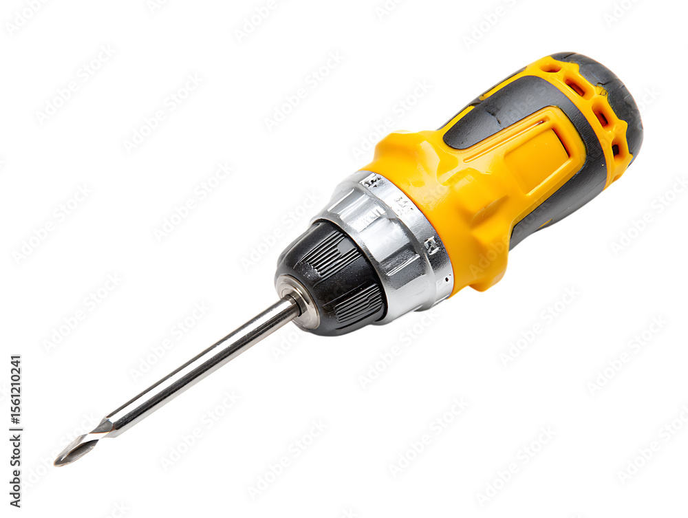 Electric Screwdriver Tool Displayed in White Setup Electric Screwdriver Tool Displayed in White Setup