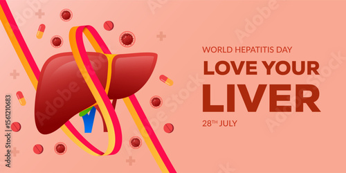 world hepatitis day banner illustration in gradient style