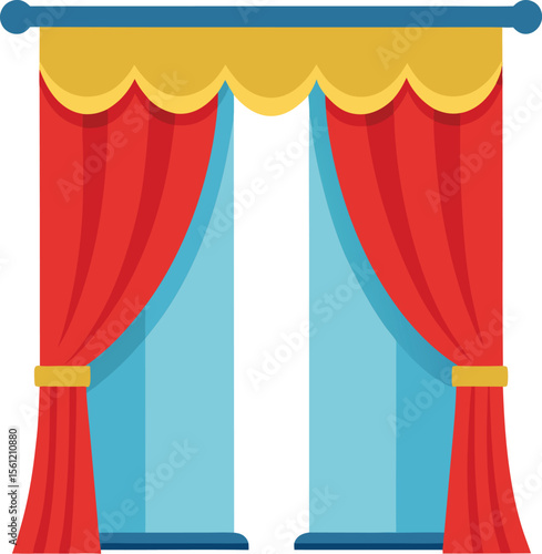 Elegant draped curtains on a clean white background perfect for interior design or decorative use