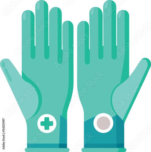 Pair of medical examination gloves isolated on a clean white background