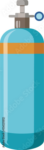Medical oxygen cylinder illustration isolated on a clean white background
