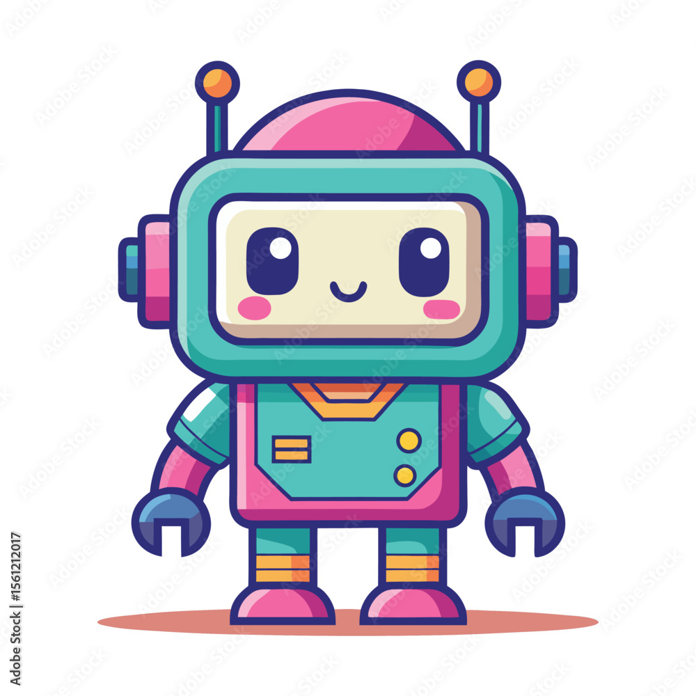 A fun, isolated, retro-futuristic tin toy robot with red and white features illustrates an old, playful concept of mechanical science fiction A fun, isolated, retro-futuristic tin toy robot with red and white features illustrates an old, playful concept of mechanical science fiction