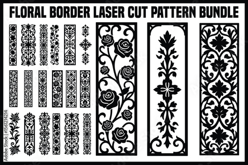 Floral Border Laser Cut Pattern Bundle 