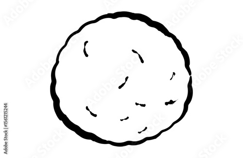 がんもどきのベクターイラスト 手描き 筆 冬 鍋物