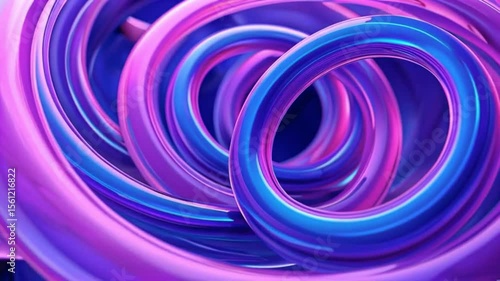 Abstract Intertwined Loops in Purple and Blue – A Vivid Expression of Motion and Modern Design