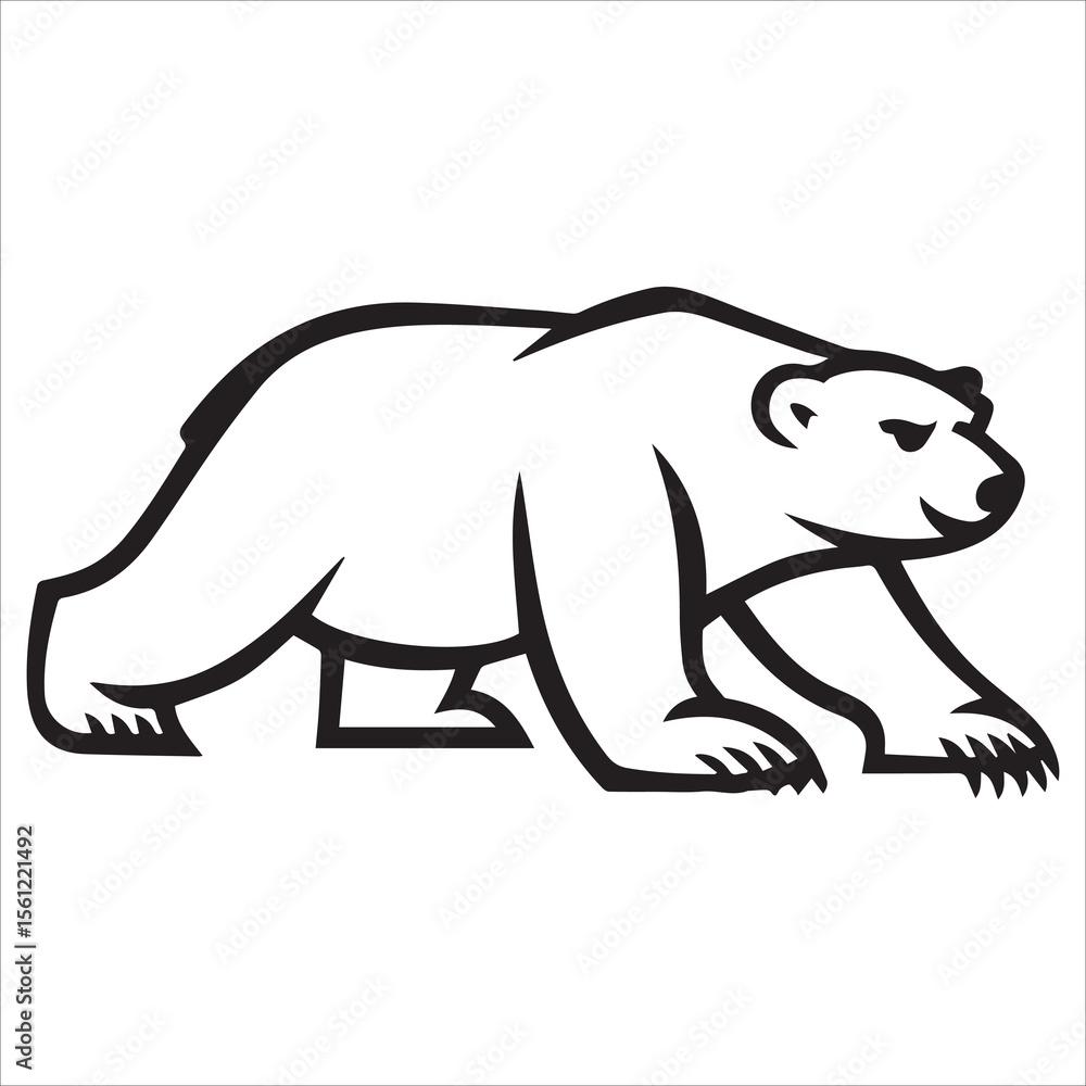 Obraz premium Walking Polar Bear Vector Design
