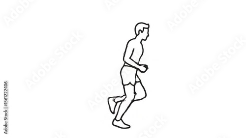 Minimalist Line Art of Running Person – Dynamic Motion in Simplified Form