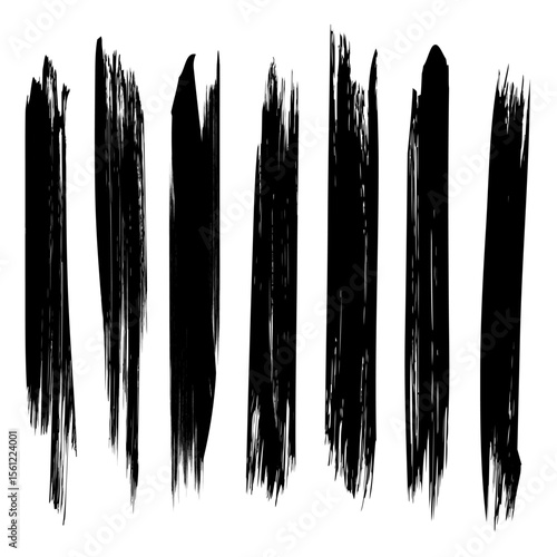Set of brush stoke on white