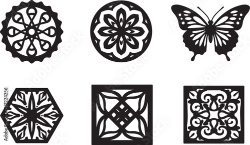 Laser Cut Flower Jewelry Designs vector bundle