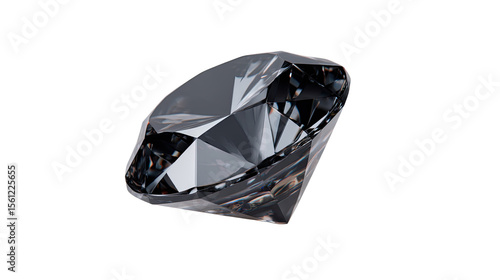 Sparkling black Diamond: Exquisite faceted black diamond isolated, radiating brilliance. It's a symbol of luxury and refinement. The perfect jewel for elegance and style.