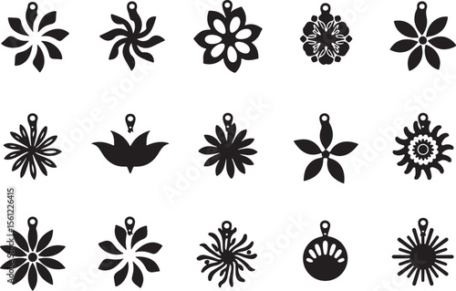 Laser Cut Flower Jewelry Designs vector bundle