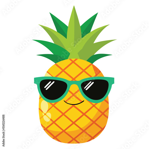 Pineapple with sunglasses
