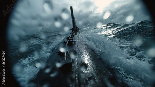Submarine Periscope Surfacing