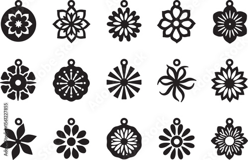 Laser Cut Flower Jewelry Designs vector bundle