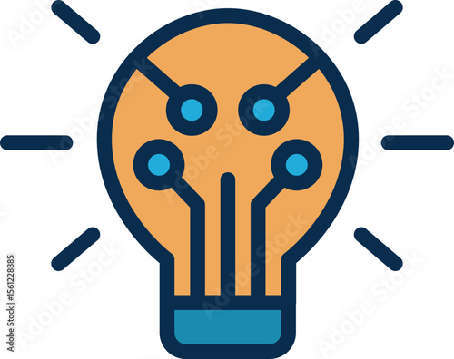 A stylized lightbulb, infused with technology, symbolizing innovation and digital enlightenment.