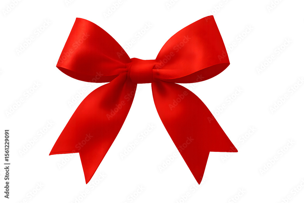 Red Satin Bow Isolated on White Background for Gift Wrapping and Decoration Red Satin Bow Isolated on White Background for Gift Wrapping and Decoration