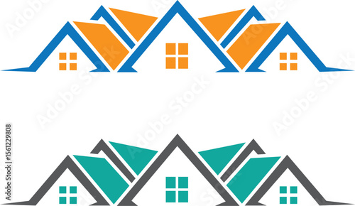 Minimal Construction Roof Line Logo for Real Estate and Builders