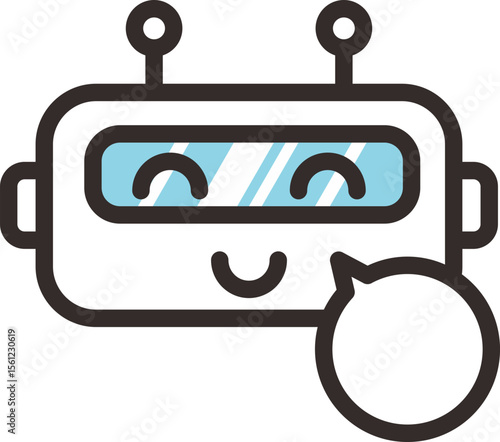 Friendly Robot Character Illustration AI Chatbot Icon Design