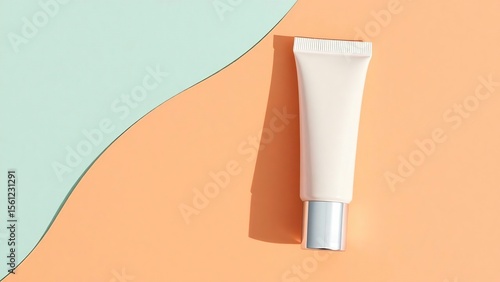 Wallpaper Mural Elegant Cosmetic Tube Packaging Mockup on Pastel Background Torontodigital.ca