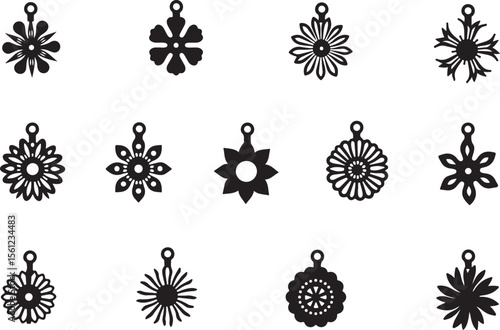 Laser Cut Flower Jewelry Designs vector bundle
