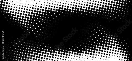 Black gradient halftone dotted background