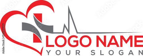 logo for a cardio clinic vector illustration