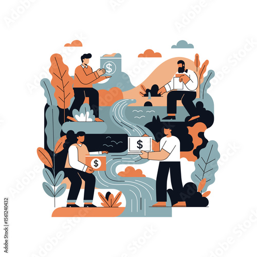 Financial Ecosystem People and Money Flow