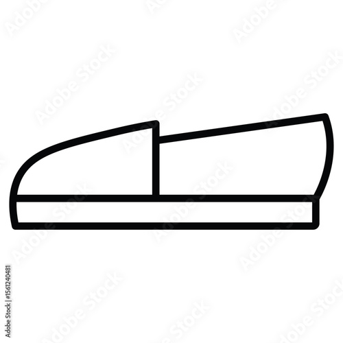 Espadrille icon Black and white outline flat sign vector