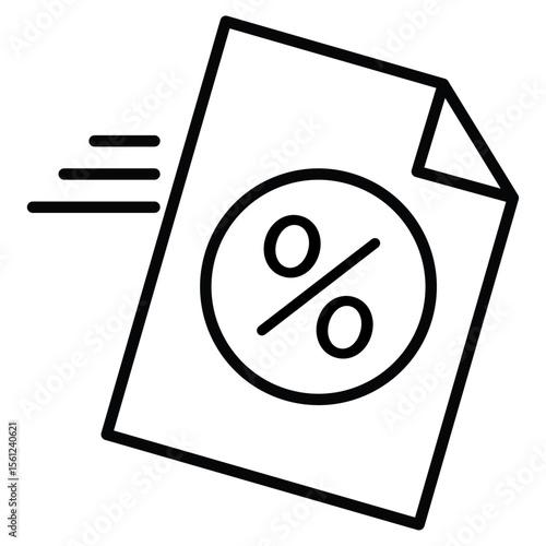 Fast loan icon Black and white outline flat sign vector
