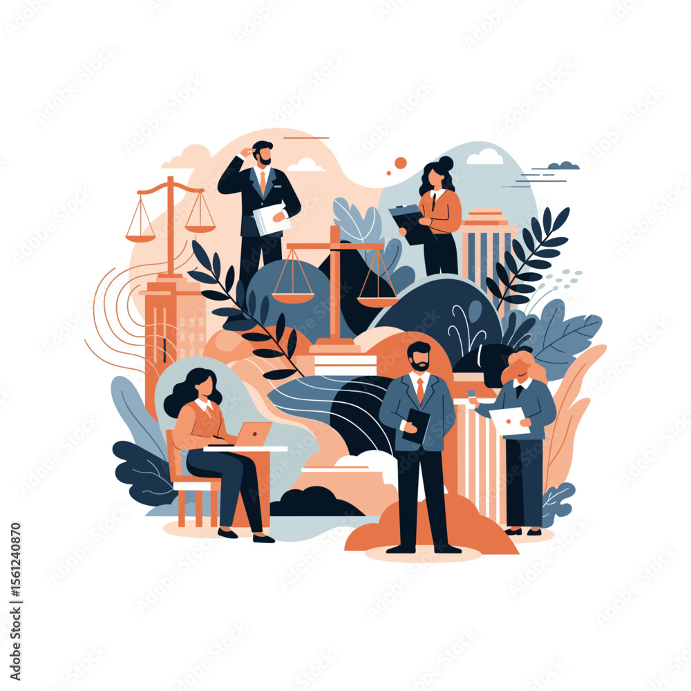 Obraz premium Legal Professionals in a Court Setting