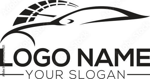 Car logo, auto detailing logo, automotive logo. Sports vehicle vector illustration, sports vehicle icon