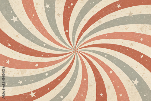 Vintage patriotic starburst background with distressed texture in red white and blue
