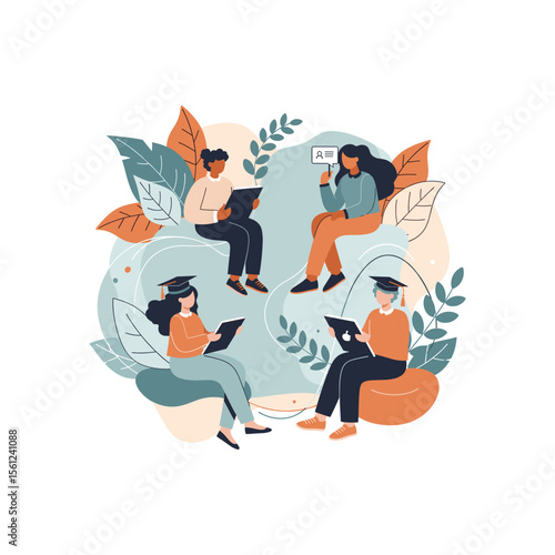 Group of Students Learning Together