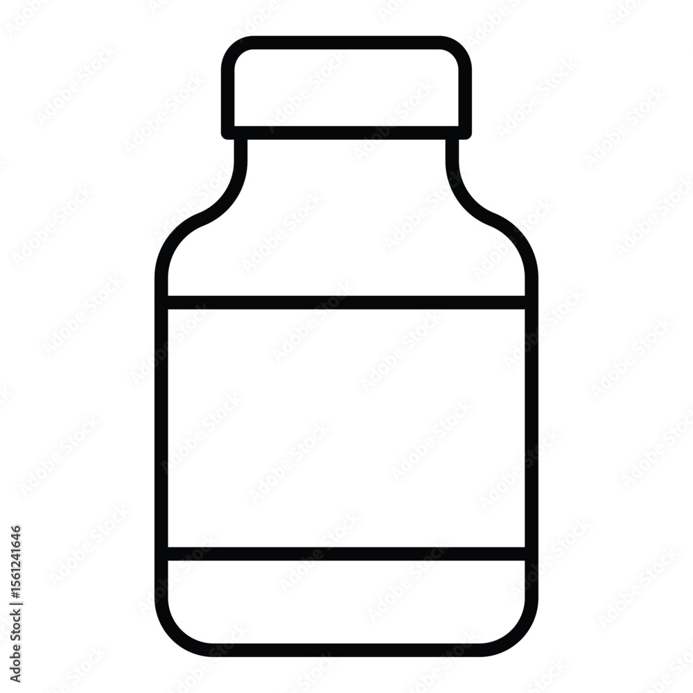 injection vial icon Black and white outline flat sign vector injection vial icon Black and white outline flat sign vector