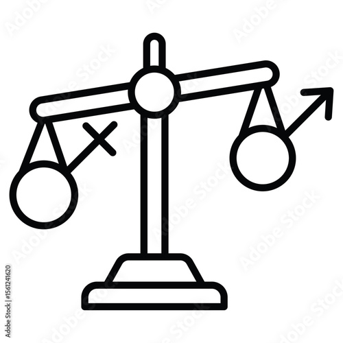 Hormone imbalance icon Black and white outline flat sign vector