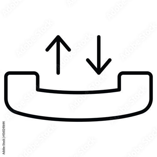 incoming outgoing Phone call icon Black and white outline flat sign vector