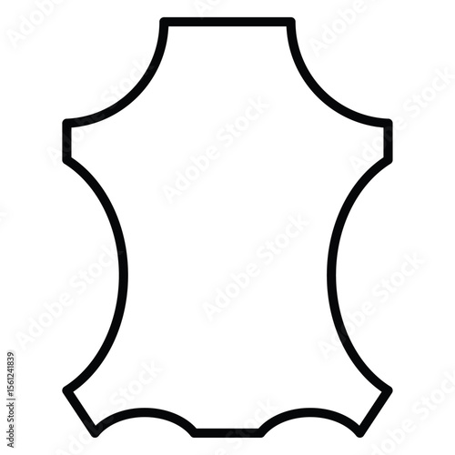 Leather Icon Black and white outline flat sign vector