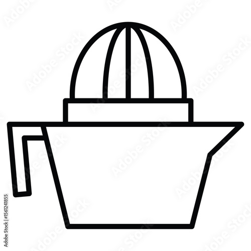 Lemon squeezer icon Black and white outline flat sign vector