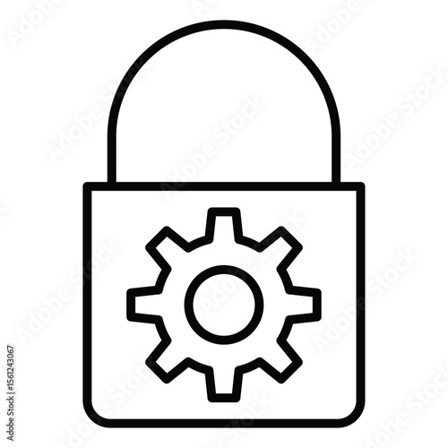 Privacy settings icon Black and white outline flat sign vector
