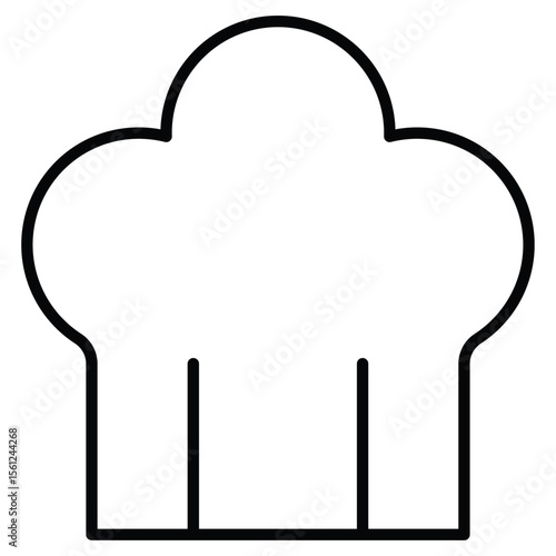 toque icon Black and white outline flat sign vector