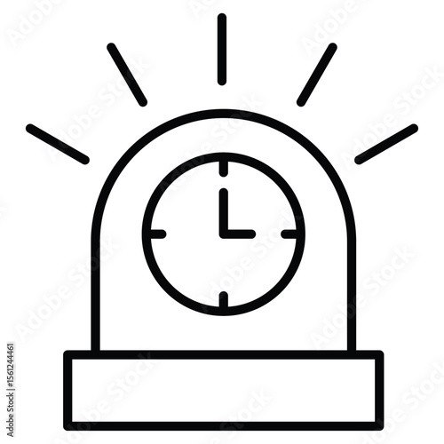 Urgent emergency icon Black and white outline flat sign vector