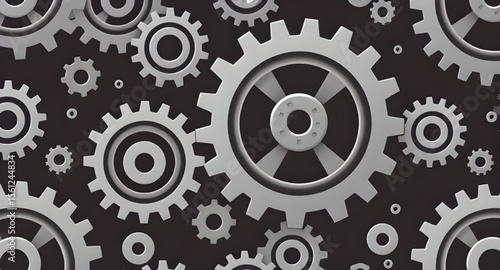 Gear wheels pattern, Seamless gear pattern, Mechanical gears, Cogwheel pattern, Gear vector background, Industrial pattern, Engineering gears, Machinery pattern, Gear texture, Repeating gear design, S