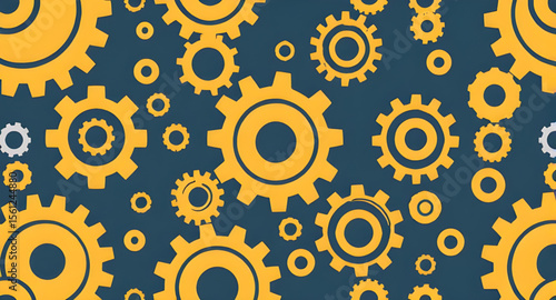 Gear wheels pattern, Seamless gear pattern, Mechanical gears, Cogwheel pattern, Gear vector background, Industrial pattern, Engineering gears, Machinery pattern, Gear texture, Repeating gear design, S