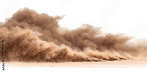 Powerful Desert Sandstorm with Rolling Clouds of Dust and Sand Particles