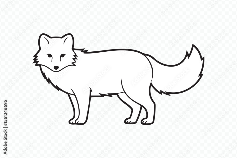 Obraz premium scalable arctic fox outline vector for modern wildlife posters and animal design projects