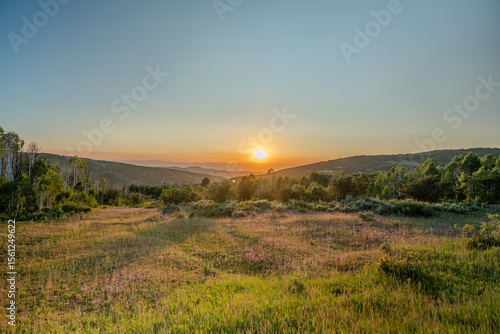 Canvas-taulu Sunset over Utah Mountains Near Fishlake National Forest