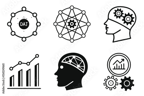 human head with gears and cogs