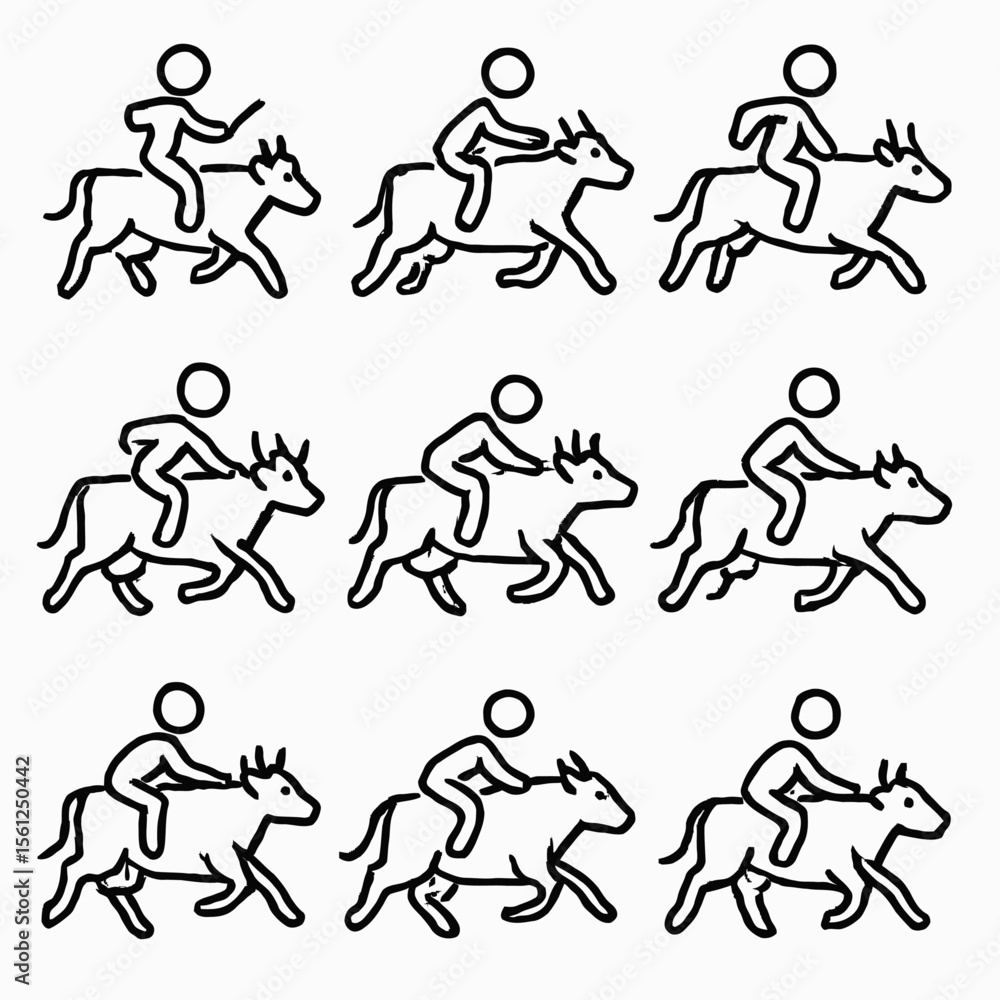 Fototapeta premium Indonesian Cow Racing: Cultural Event Icons